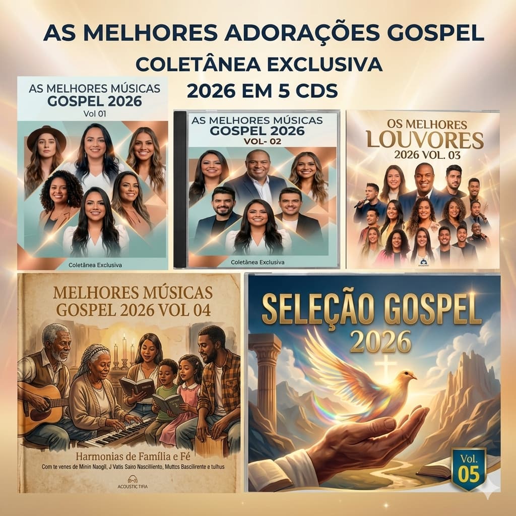 CD O MELHOR DO GOSPEL ADORACAO 2026 KIT COM 5 CDS
