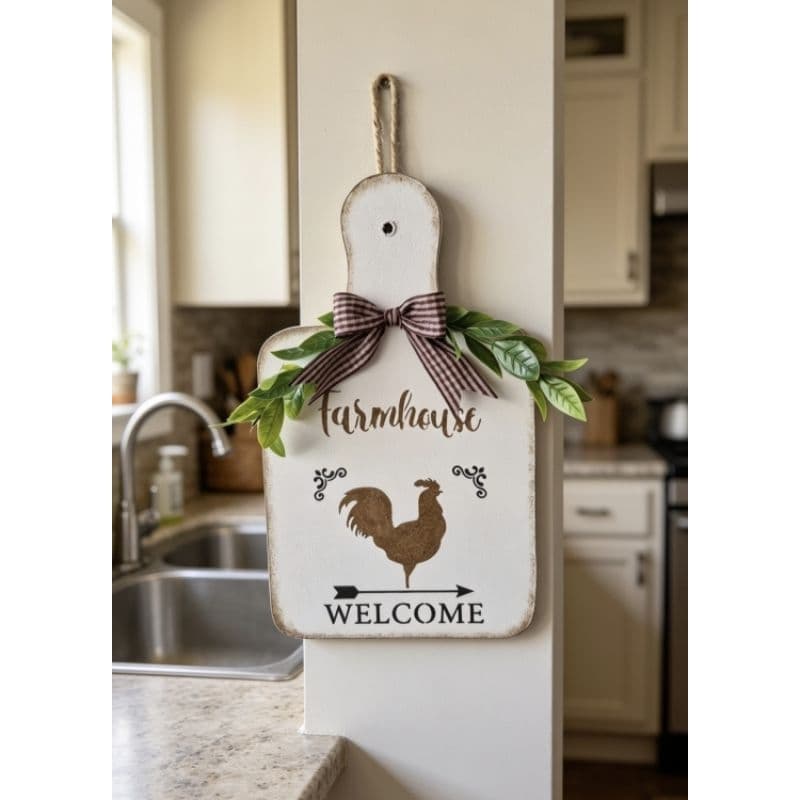 Placa Decorativa Farmhouse Tábua Rústica Welcome Cozinha