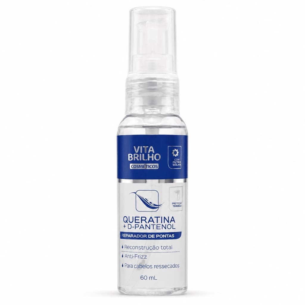 Reparador de Pontas Queratina + D-Pantenol Vita Brilho 60ml Anti Frizz Reconstrução Capilar Proteção Térmica