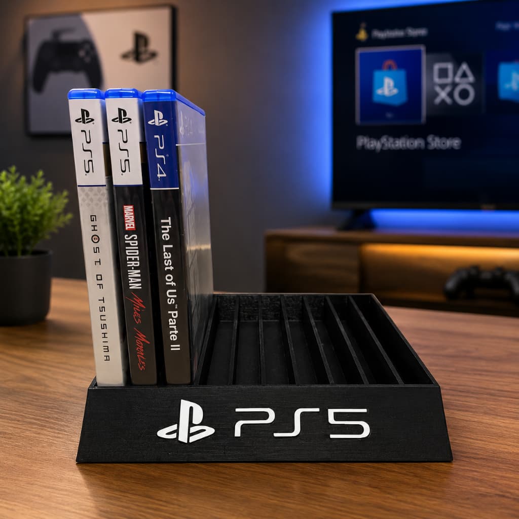 Suporte Porta Jogos PS5 | Organizador PlayStation 5 3D