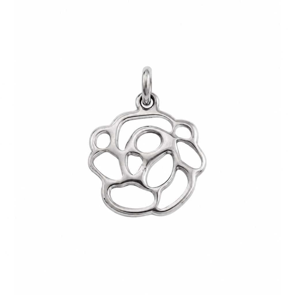 Kit Pingentes Rosa Flor de Lótus Vazado Aço Inox Para Montagem de Bijuterias Prata 10 a 30 Unidades