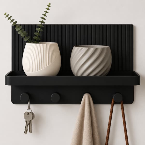 Kit Organizador de Parede – Porta-Chaves + 2 Vasos Decorativos