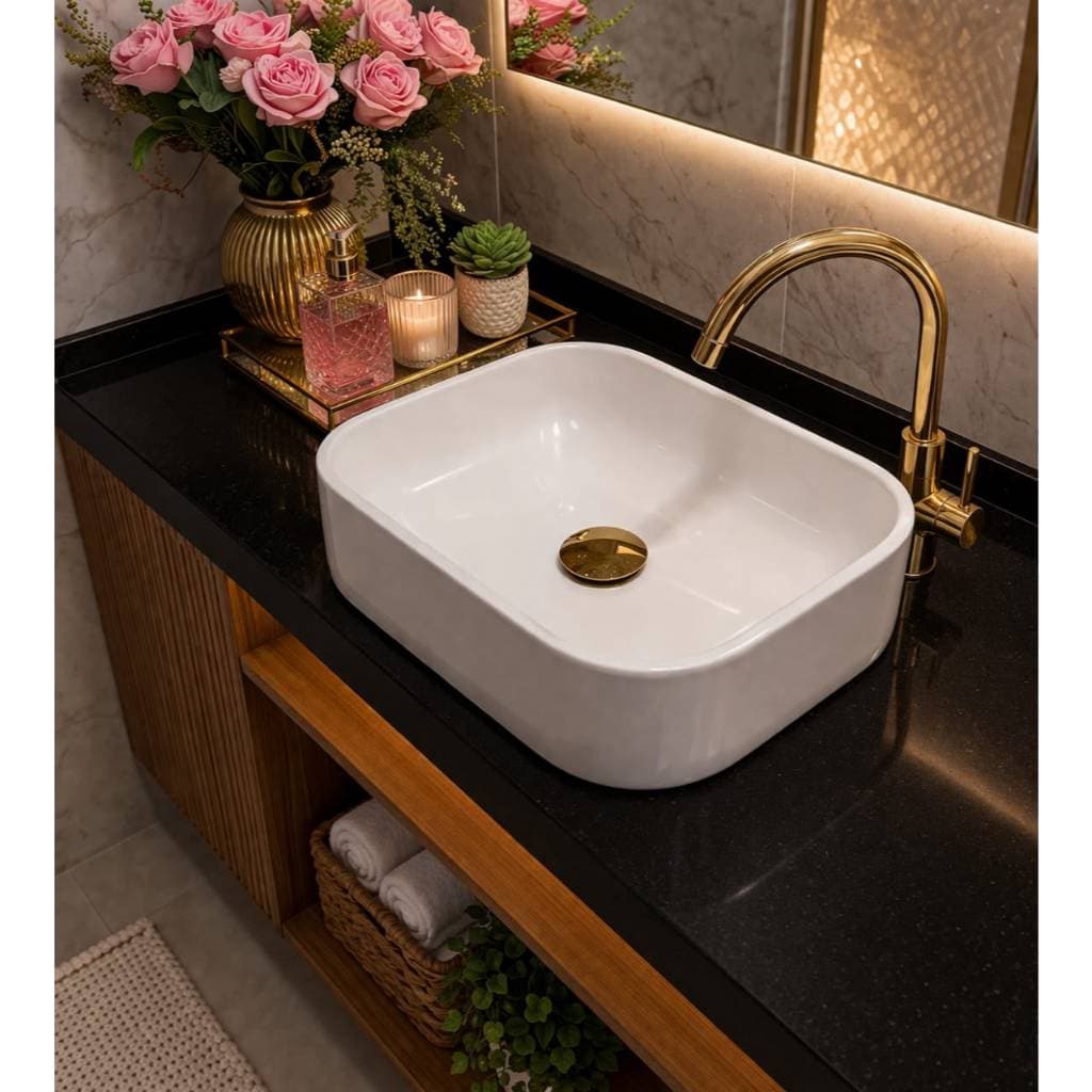 Cuba De Sobrepor 4 Modelos Lavabo Banheiro em ABS