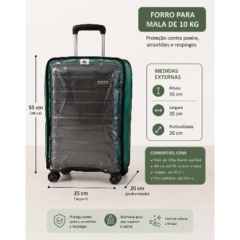 Capa Mala de vigem colorido transparentes, impermeáveis e resistentes a riscos, protegem sua mala com estilo e versatili