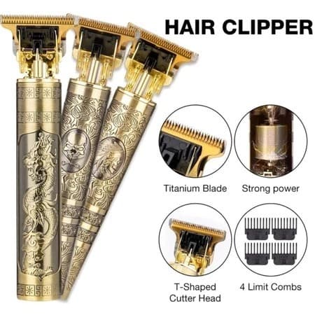 Máquina Profissional Dragão Sem Fio USB | Aparador de Cabelo e Barba
