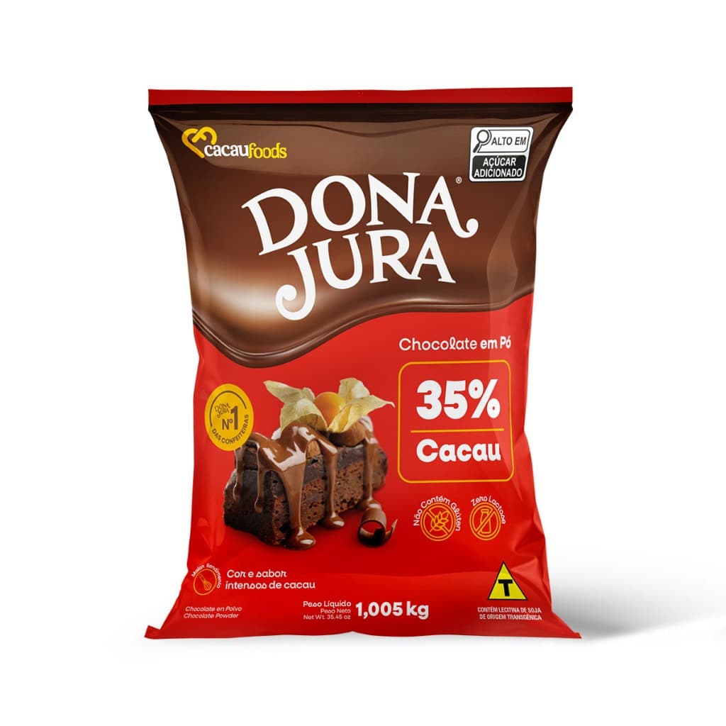 Chocolate em Pó Solúvel 35% Bag 1,005kg Dona Jura