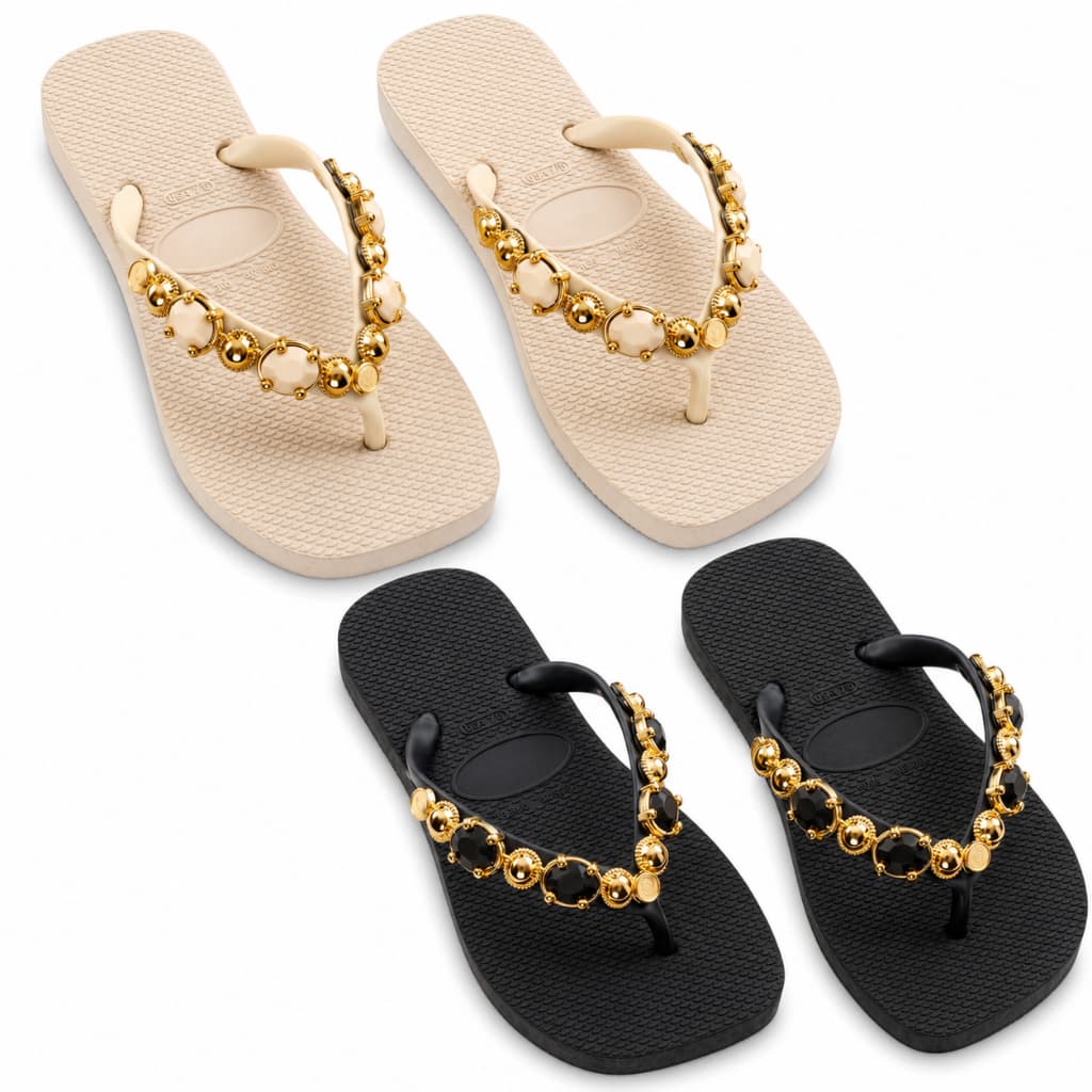 Kit Chinelo Feminino Com Pedraria Antiderrapante Confortável Casual Macio Leve Dia a Dia