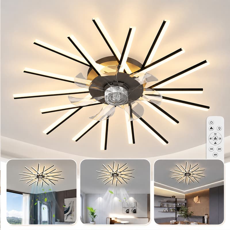 Ventilador De Teto  Com Luz E Controle Remoto Adequado para sala de estar, quarto e sala de jantar.
