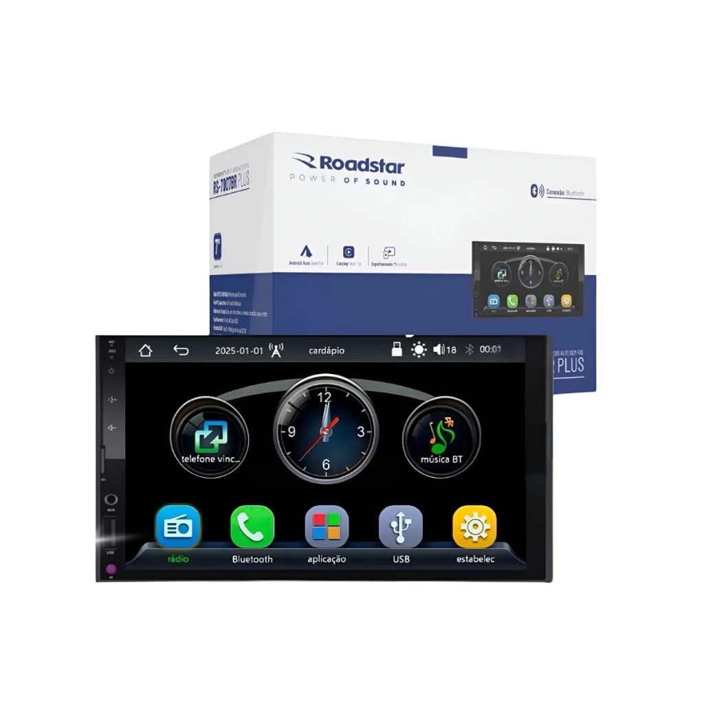 Multimidia Mp5 Rs7007br Plus Apple Carplay Tela 7 Polegadas