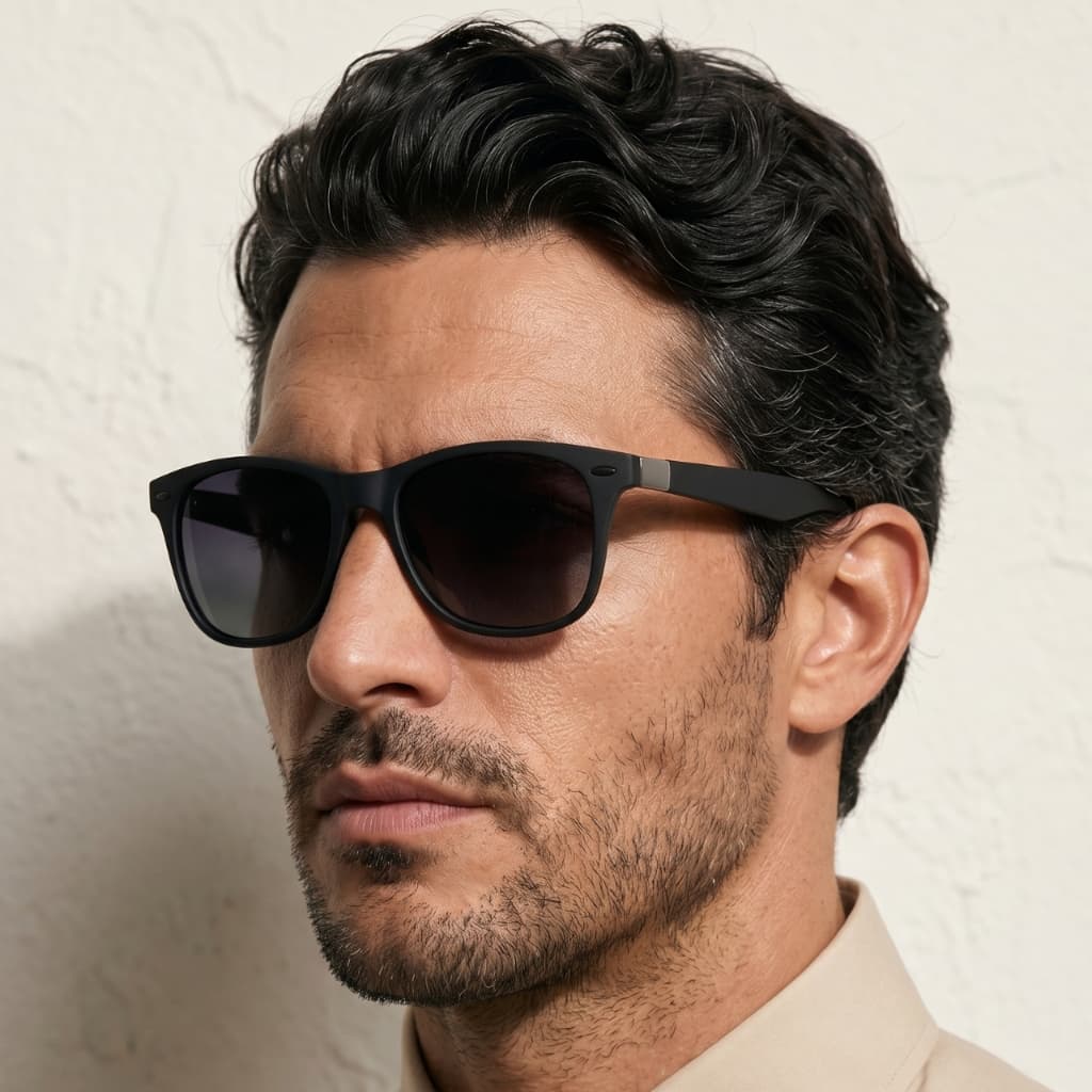 Óculos de Sol Quadrado Escuro Premium Classico Polarizado Em Alta Tendencia uv400 Masculino Feminino