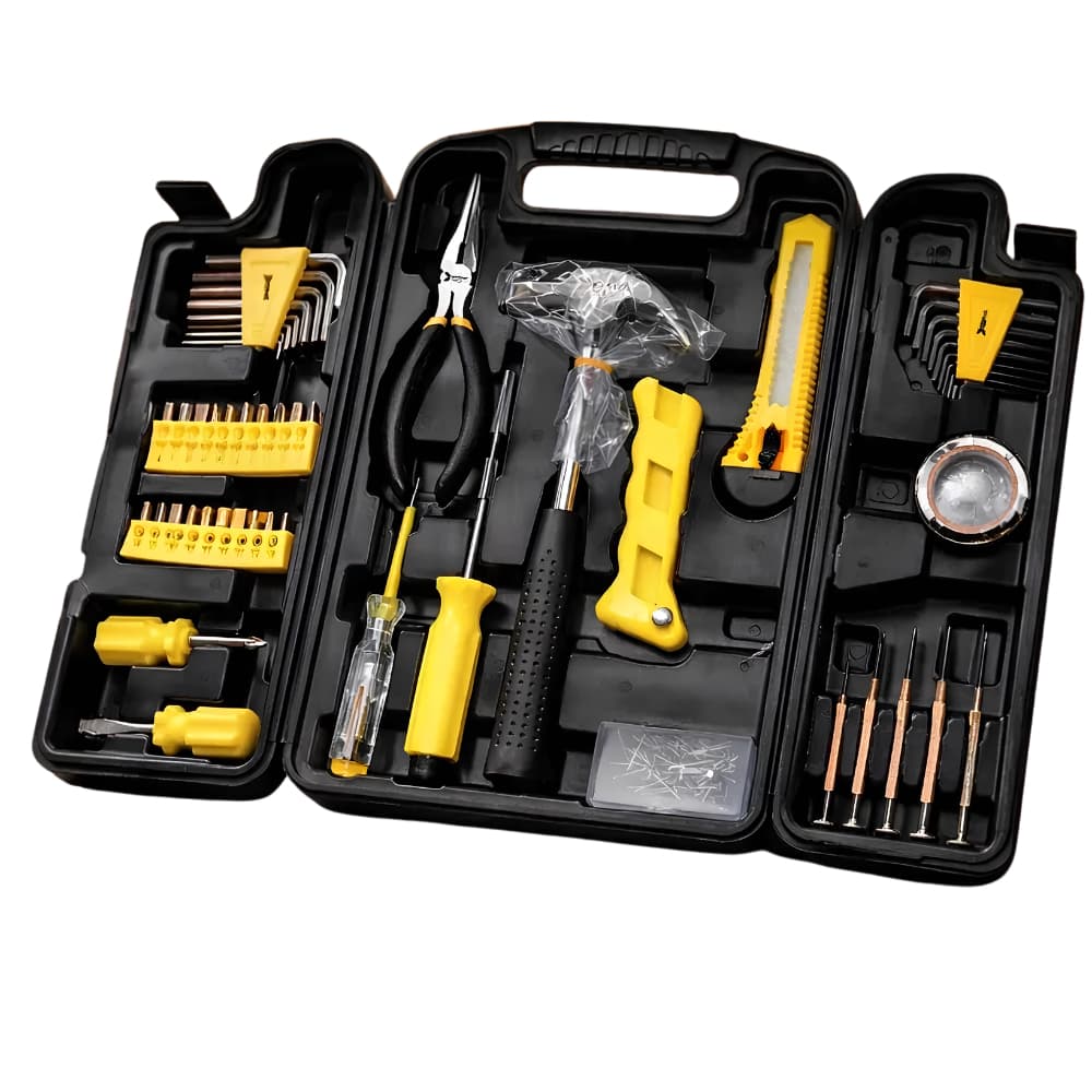 Maleta Ferramentas 200 Peças Kit Completo Caixa Ferramenta Chaves Alicate Martelo Reparo varios