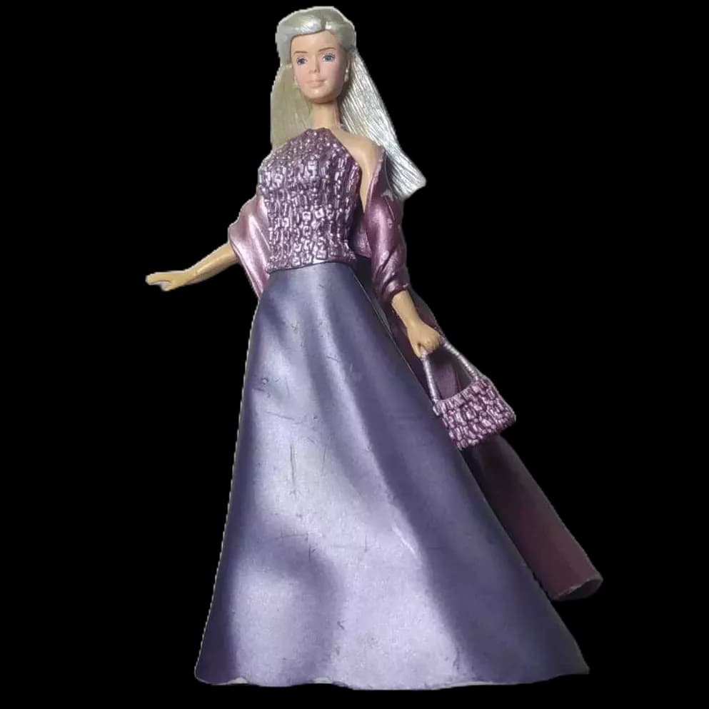 Roxo Mattel Japonesa Bandai Ano 2000 Vintage Boneca Princesa Vestido