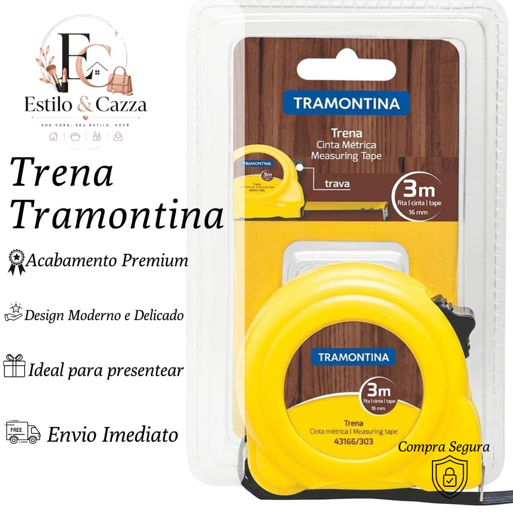 Trena Manual Fita Métrica Tramontina Com Trava