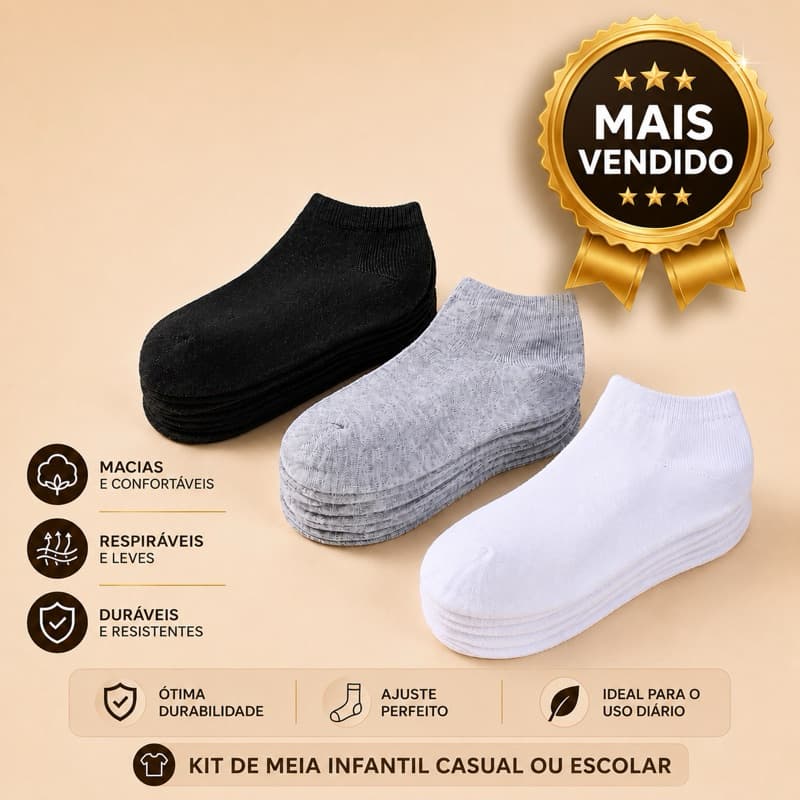 Kit De 3 Até 12 Pares De Meias INFANTIL Algodão