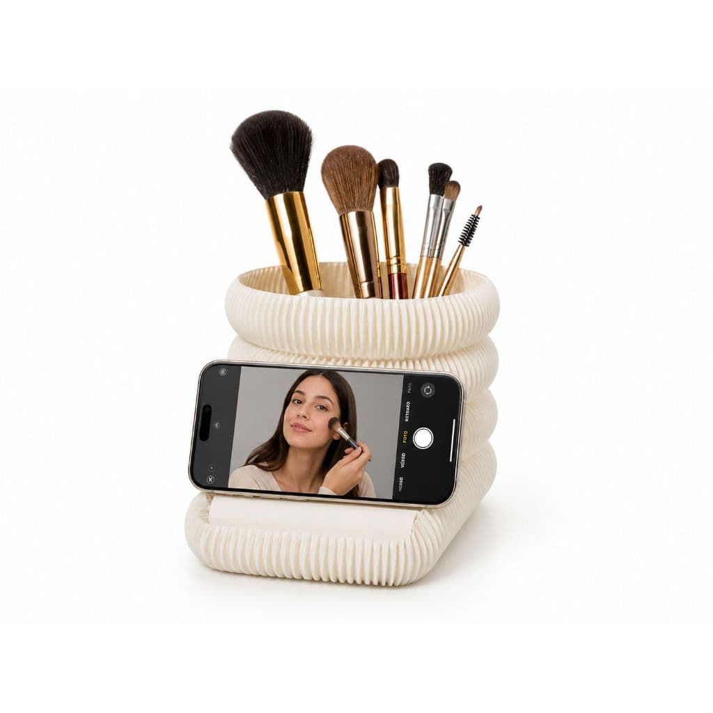 Porta Pincéis Caneta Lápis Com Suporte Para Celular 2 em 1 Pincel Maquiagem Porta Treco Organizador