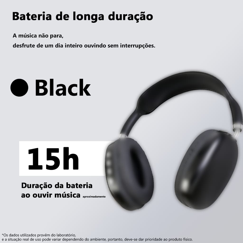 Fone de ouvido Bluetooth Sem Fio Headphone Bluetooth Recarregável P9 Top Casual Esportivo
