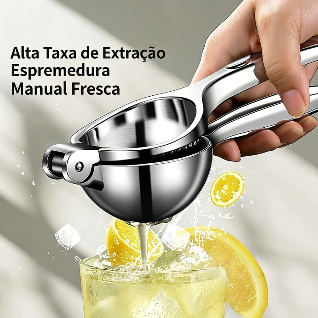 🍋 Espremedor de Frutas em Aço Inoxidável 🥤 Manual e Prático 🚚 Envio Rápido
