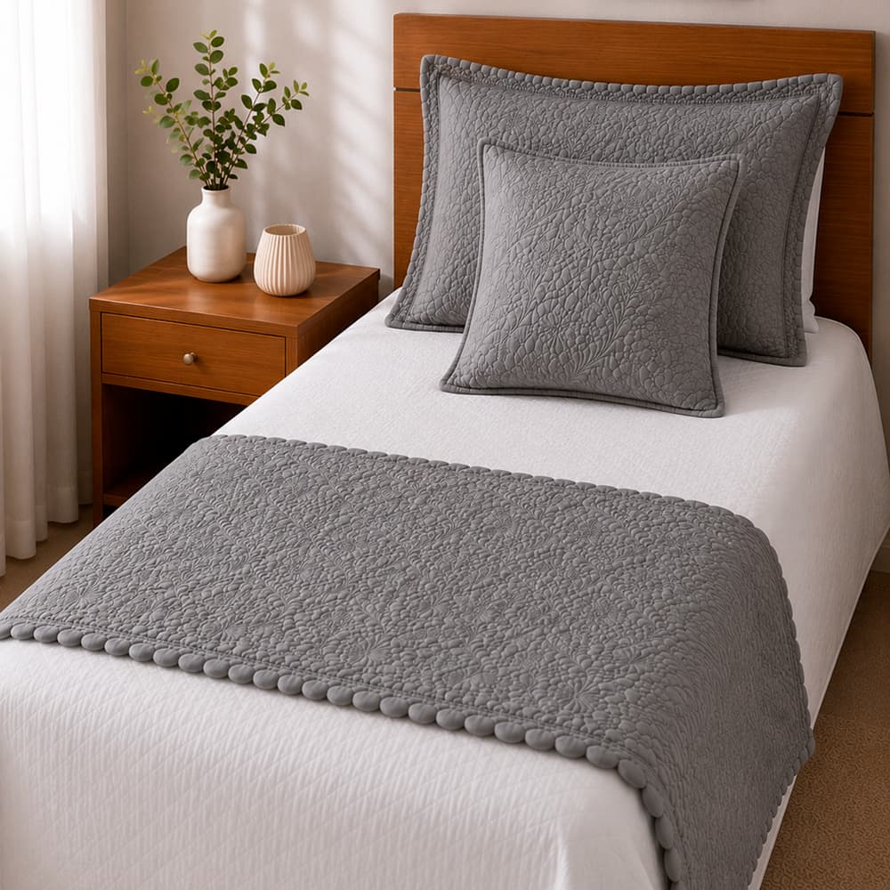 Kit Peseira Solteiro 3 Peças Para Cama Box Coleção Camili