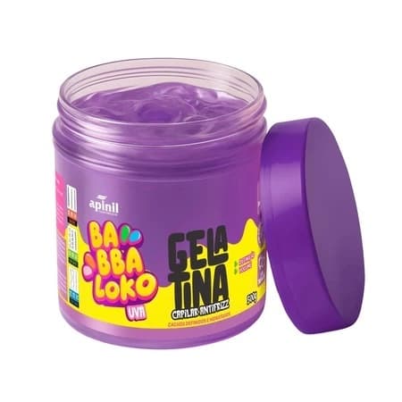GELATINA CAPILAR UVA 500G APINIL VOLUME PARA CACHOS E DEFINICÃO BABBALOKO