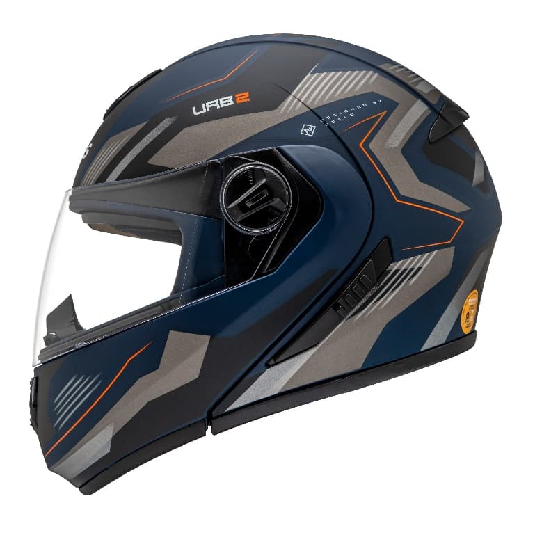 Capacete Escamoteável Moto Robocop Peels U-RB2 Fosco Viseira Cristal e Óculos Fumê