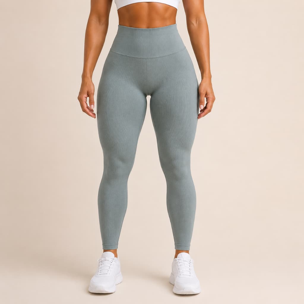 Legging Fitness Canelada Poliamida Sem Transparência Cintura Alta Academia