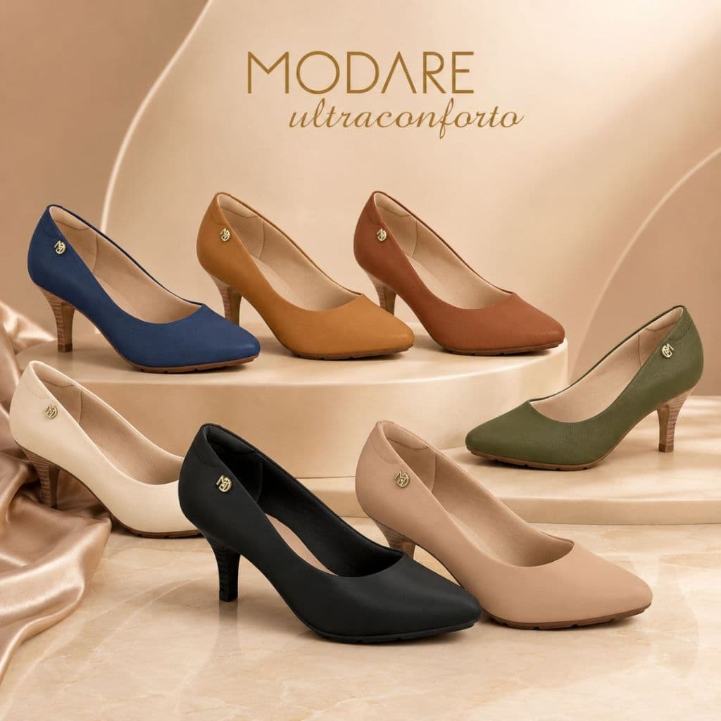 Scarpin Feminino Modare Ultraconforto Salto Stiletto Fino Médio Casual Escritório Conforto Original