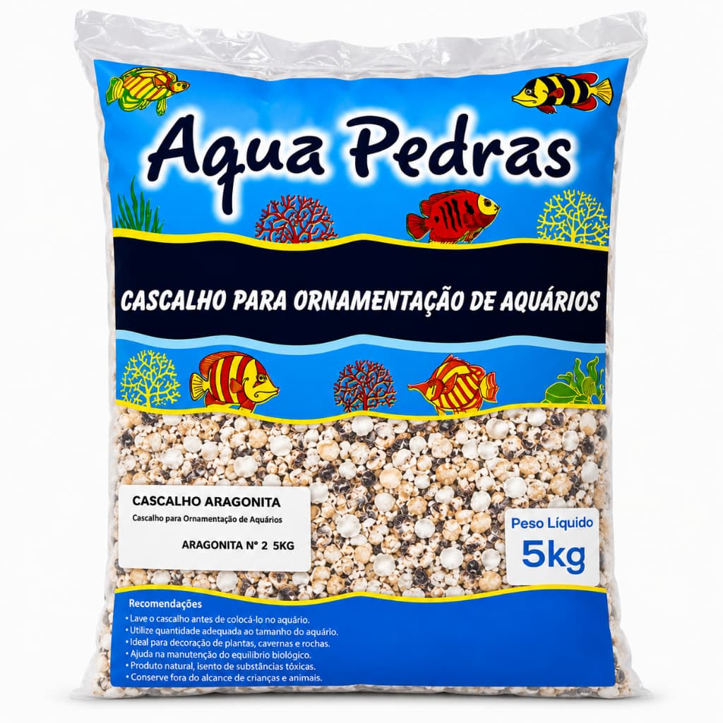 Aragonita Concha Nº 2 – 5kg | Substrato Natural para Aquários e Lagos
