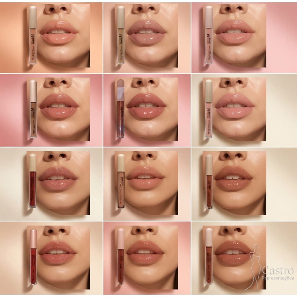 Lip Oil Gloss Nude 24h da Max Love com Ácido Hialurônico | Hidratação e Brilho Labial Radiante