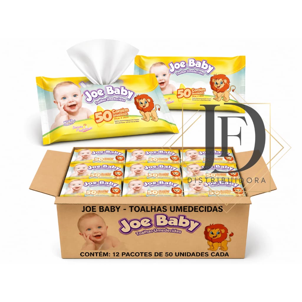 Kit 12 Toalhas Umedecidas Joe Baby 50 Unidades – Total 600 Toalhas