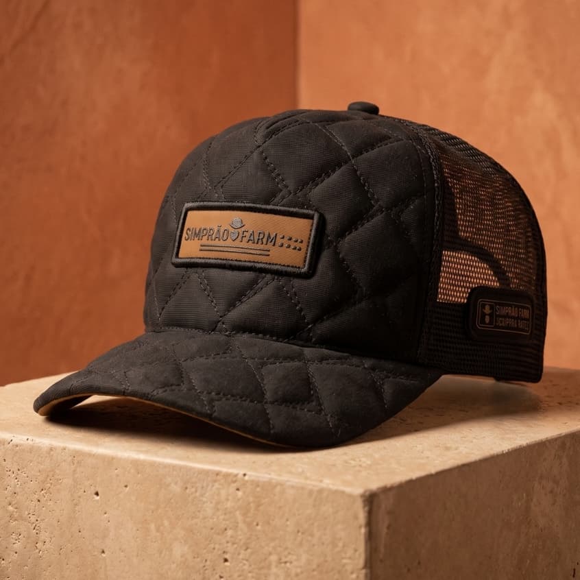 Boné Estilo Country Simprão Farm Masculino Bordado Trucker Aba Curva Ajustável Traseiro Original