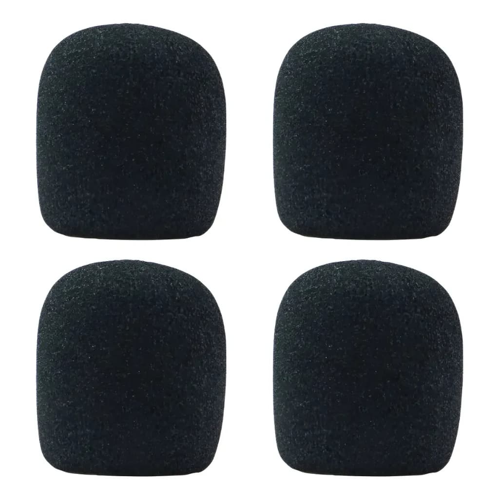 Kit 4 Espumas Protetoras Microfone Tipo SM58 Antivento Preto Protetor