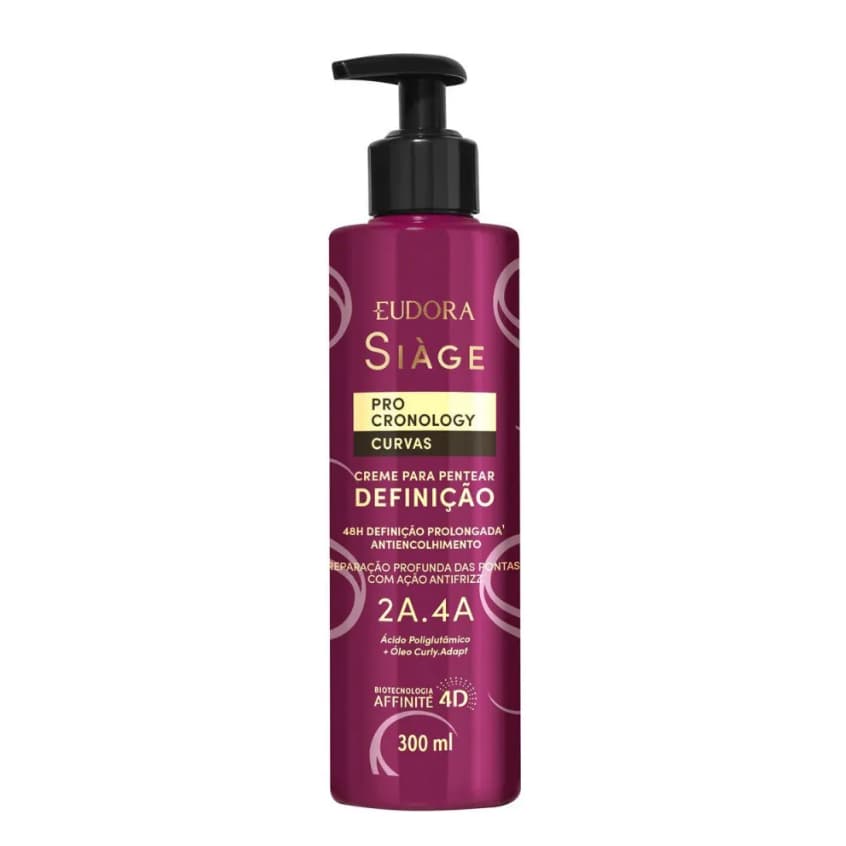 Creme Para Pentear Definição Eudora Siàge Pro Cronology 300ml - Para Cachos e Ondulados