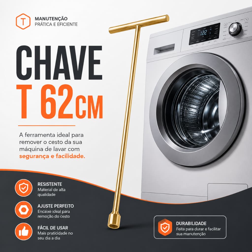 CHAVE 10mm LONGA 62cm PARA REMOÇAO DO CESTO DE MAQUINA DE LAVAR BRASTEMP CONSUL