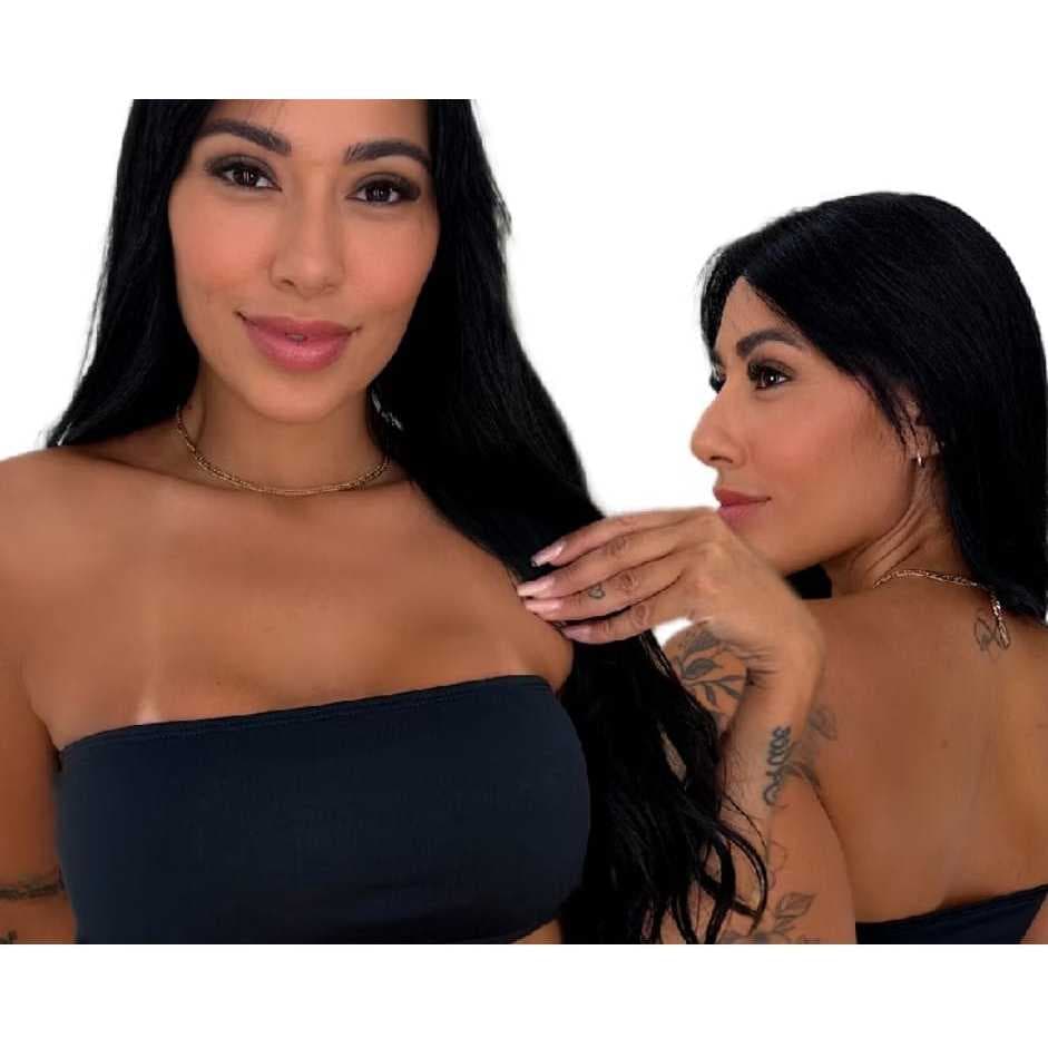 Kit com 2 top faixa, tomara que caia,sutia fitness,sem bojo,sem alça,frente dupla,zero trasparencia