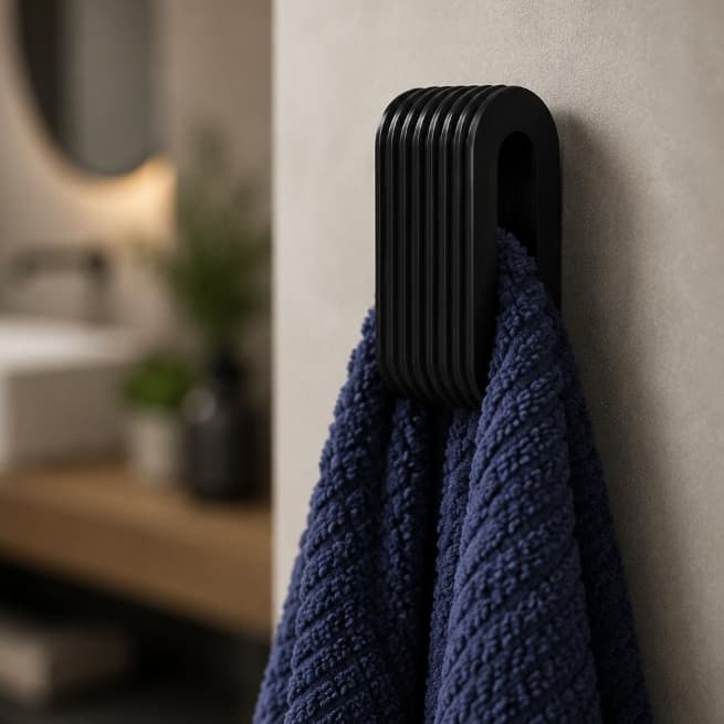 Gancho Suporte para Toalha Branco ou Preto Discreto e Sofisticado