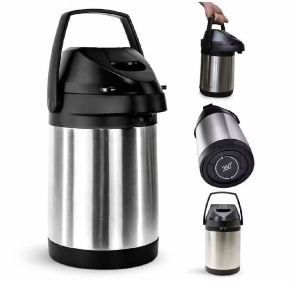 Garrafa Térmica Inox 2,5L com Bomba Profissional Mantém Quente e Frio Alta Durabilidade Tereré Chimarrão