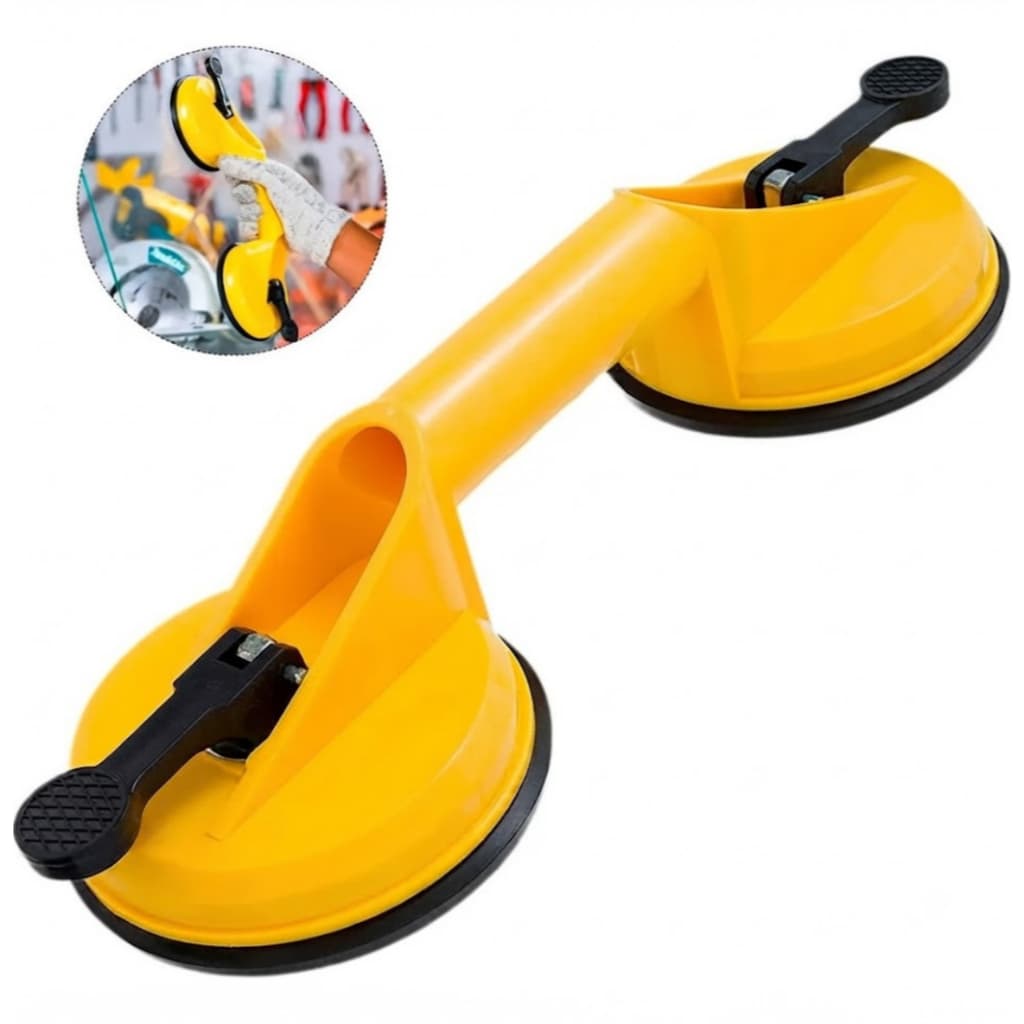 Ventosa Dupla Profissional Suporta 80kg Vidros, Porcelanatos, Espelhos, Granito