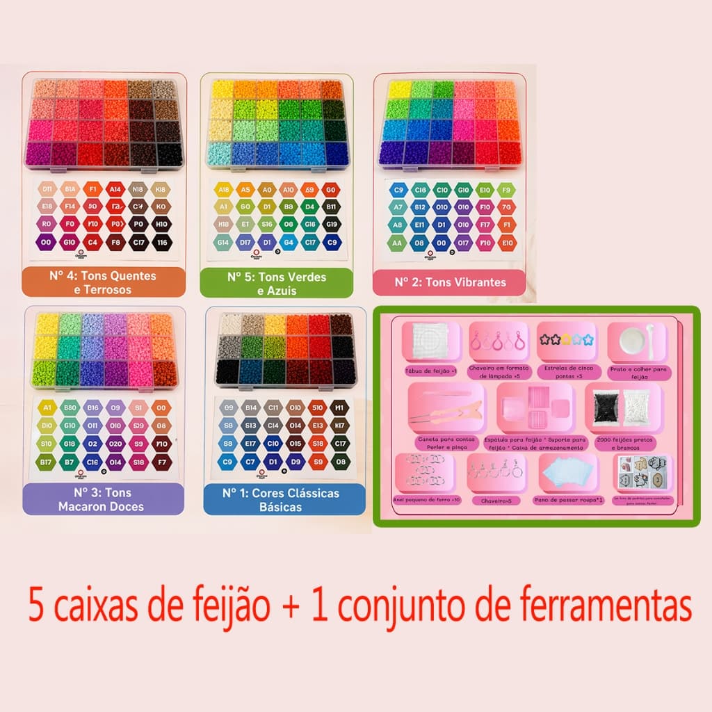 5box+ + 1 conjunto de ferramentas 24 Cores/Caixa 2.6 Mm Mini Perler Hama Beads Conjunto De 12000pcs Criança Presente DIY