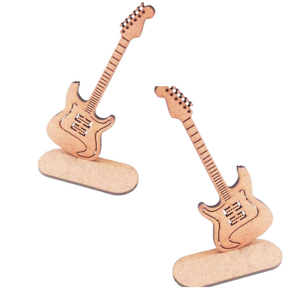 Kit 10 totem display guitarra 25 cm mdf cru centro de mesa decoração festa escola rock musica dança