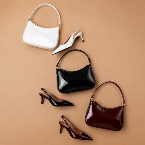 Bolsa Meia Lua Verniz Luxo Tote Casual Leve Dia Dia Estudante Trabalho Festas Baguete Premium Moda Fashion Menina Mulher