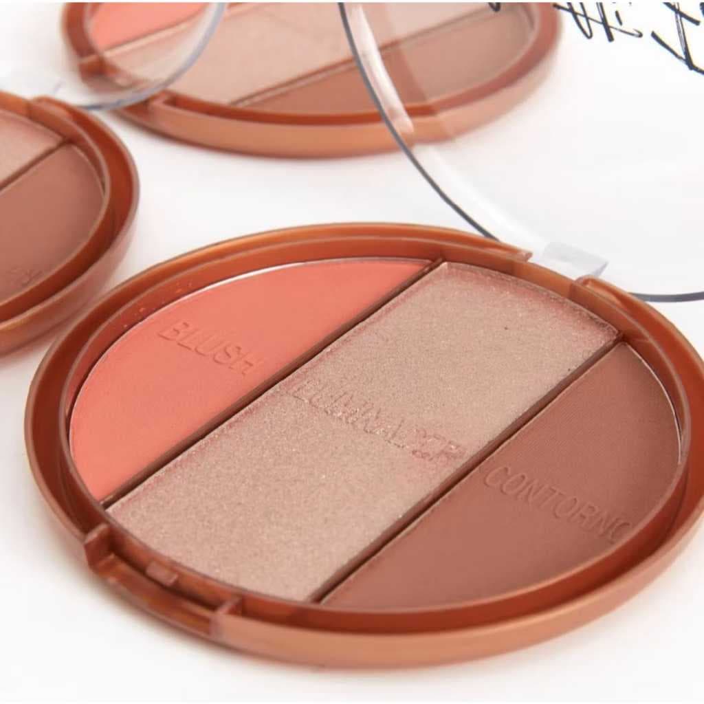 Paleta Multifuncional Blush, Iluminador e Contorno - Febella
