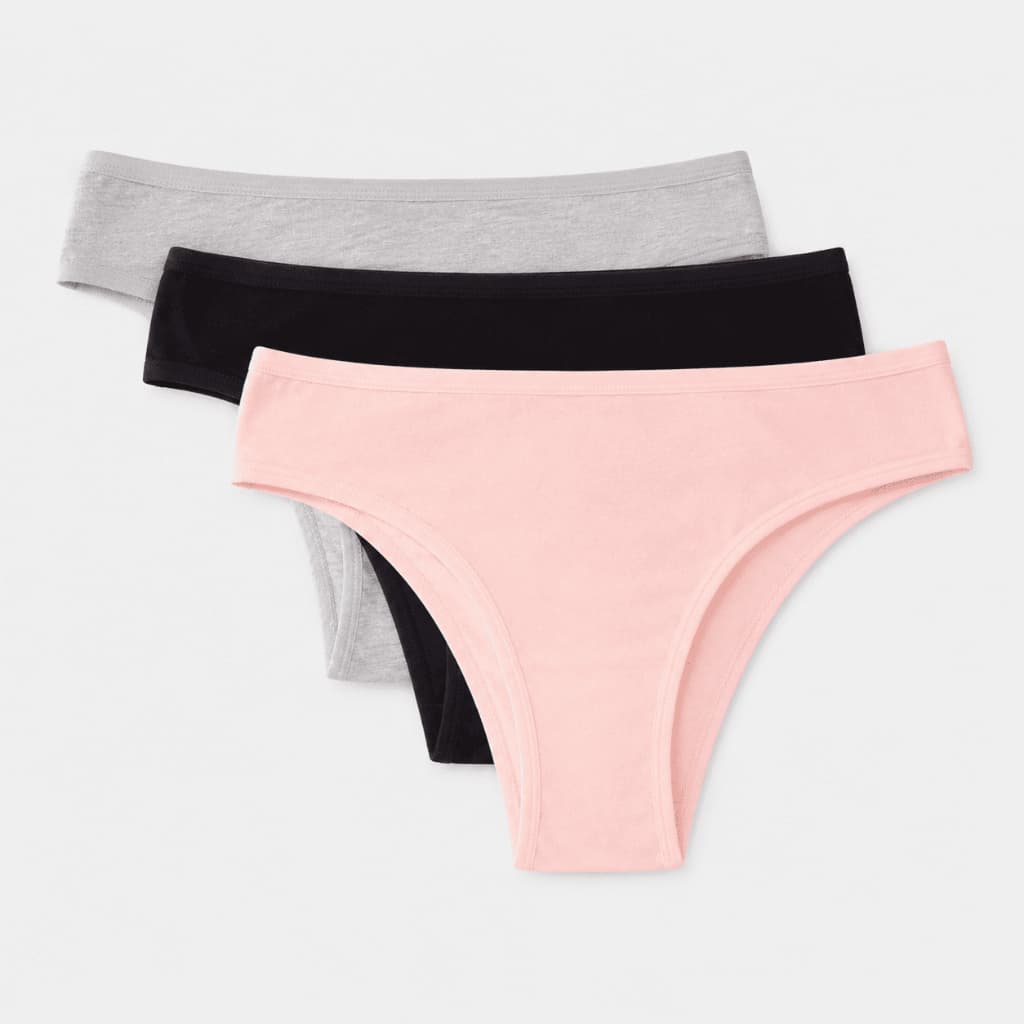Kit 3 Calcinhas 100% Algodão Feminina Adulto Modelo Tanga Confortável Básica Cores Sortidas