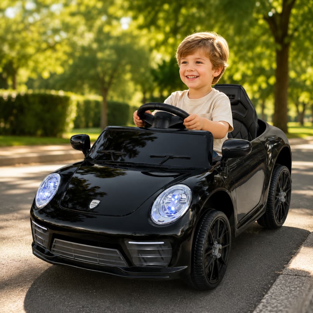 Carro Elétrico Infantil Compact Zippy Toys Vermelho 6V com Controle Remoto, Faróis, Buzina e Músicas