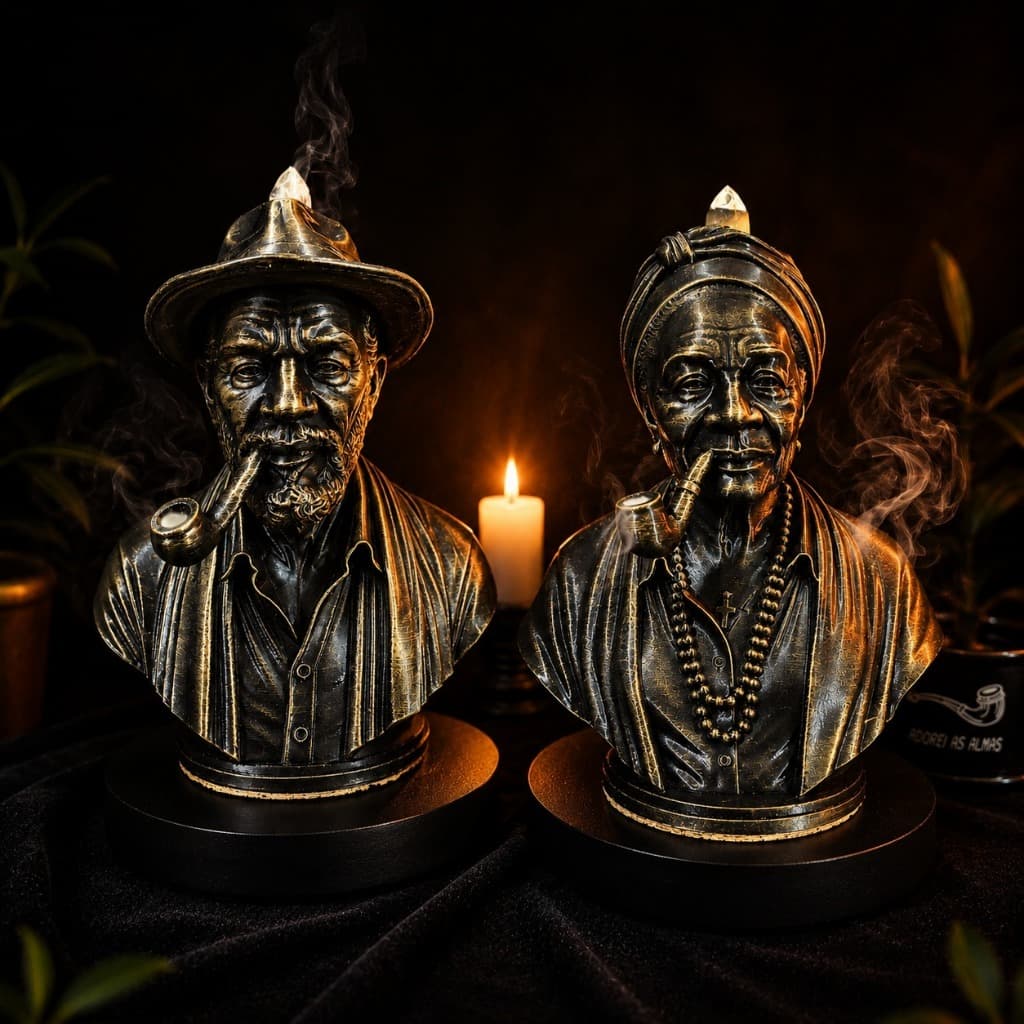 Porta Incenso Cascata Pretos Velhos Suporte para Incenso Cone Decorativo Umbanda Axé