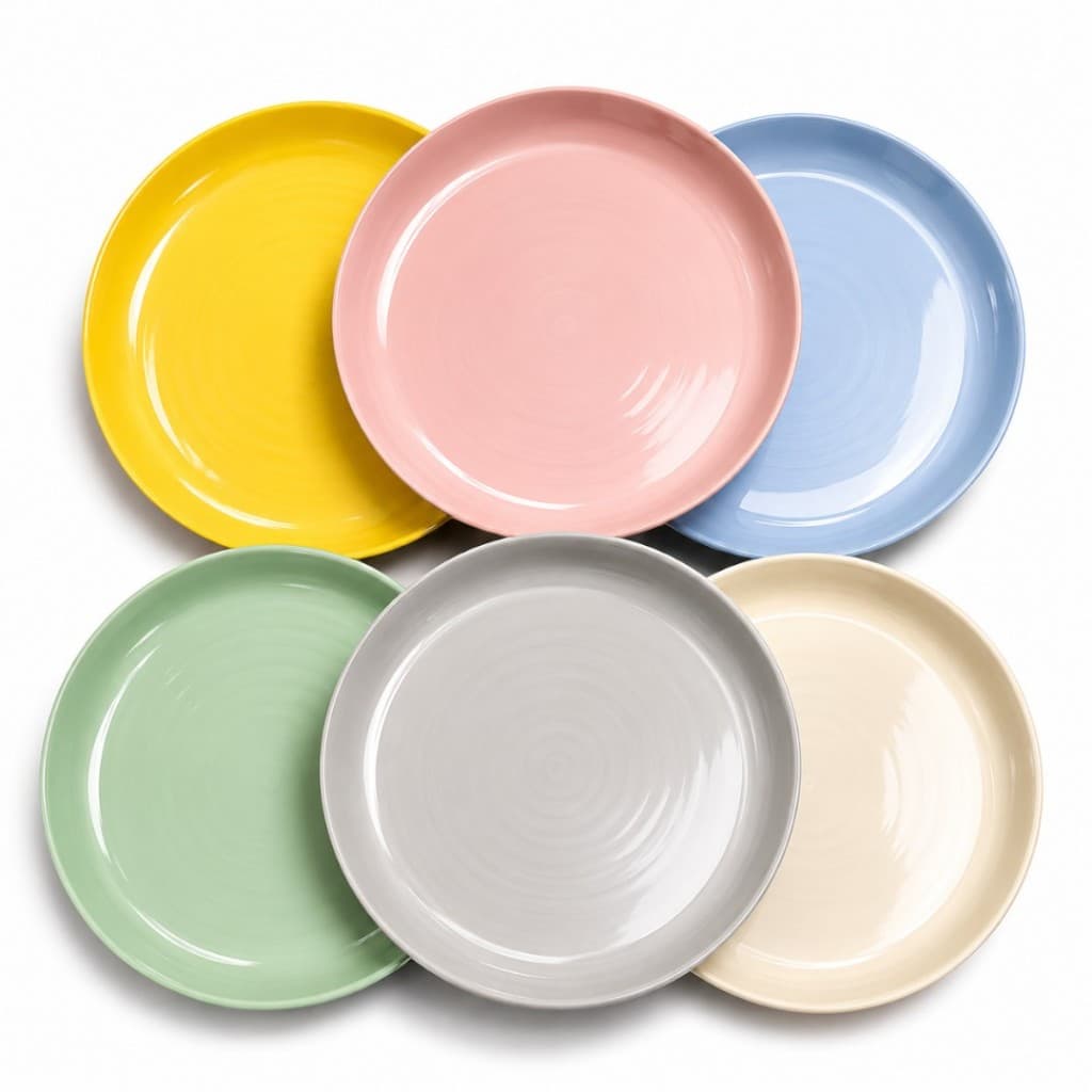 CONJUNTO DE PRATOS MULTICOLOR MINISO COM 6 UNIDADES EM POLIPROPILENO (PP)