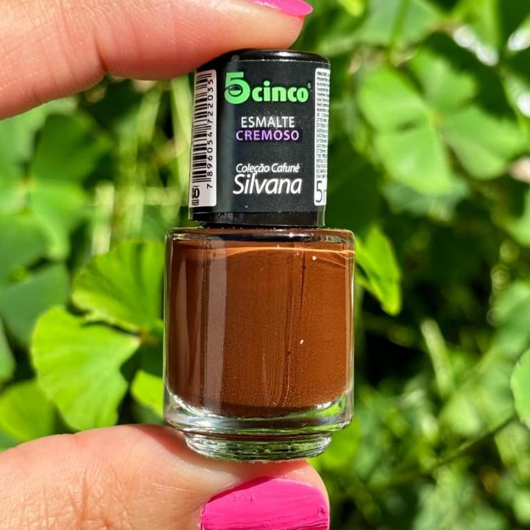Mini esmalte cremoso marrom 5cinco Silvana 5ml