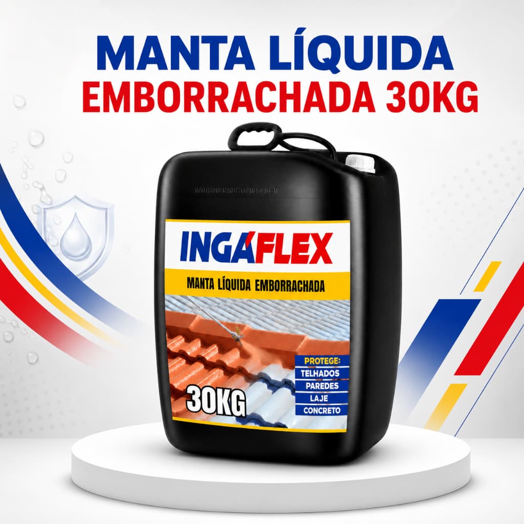 Manta Liquida Emborrachada 30Kg Impermeabilizante Telhado Laje Anti Infiltracao Umidade Fissuras