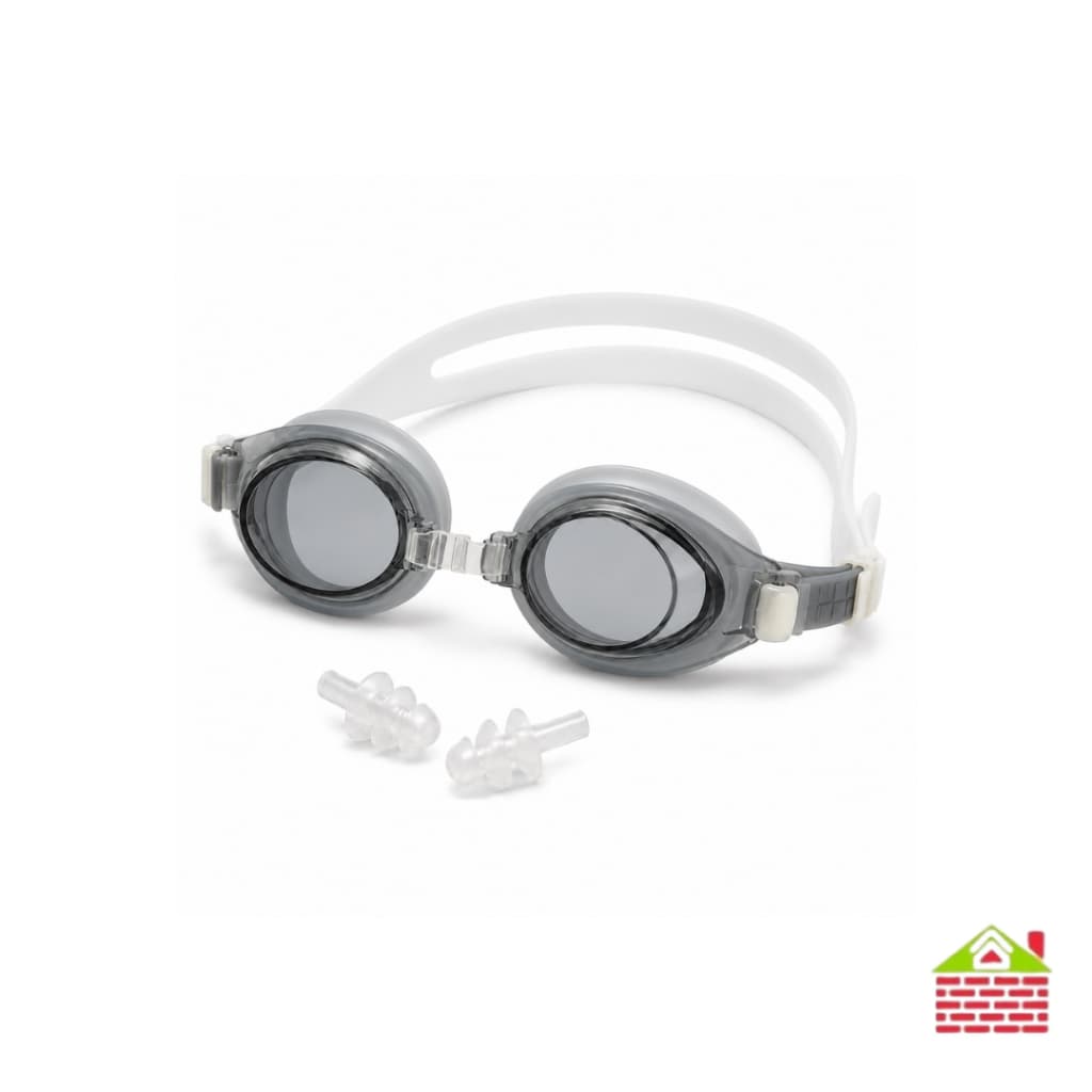 Oculos Natação Infantil Cinza Ajustavel 3 a 7 anos Lente UV400 Protetor Ouvido Brinde