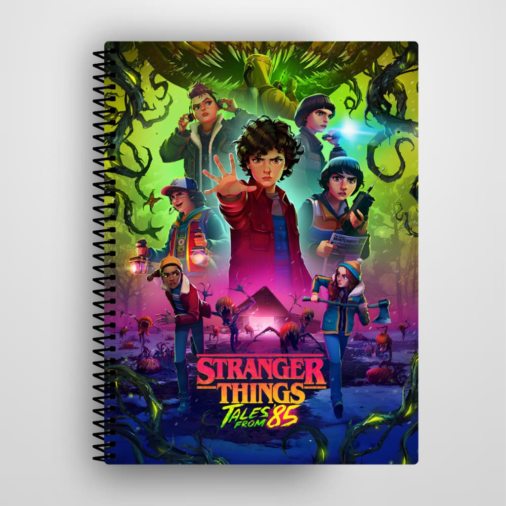Caderno Stranger Things Tales From 85 Personalizado Capa Dura 1 e 10 Matérias Escolar Universitário