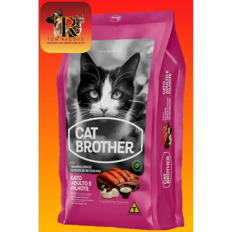 3kg, CAT BROTHER SALMÃO, PREMIUM ESPECIAL, gatos adultos e filhotes, não castrados, sabor salmão.